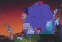 The cartoon character explains